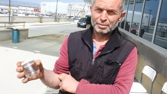 Keneyi kavanoza koyarak hastaneye gitti