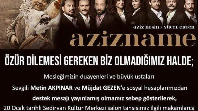 Sen misin Müjdat Gezen ile Metin Akpınar'a destek veren cezası !