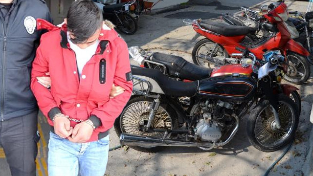 Çaldığı motosikletle gezerken yakalandı