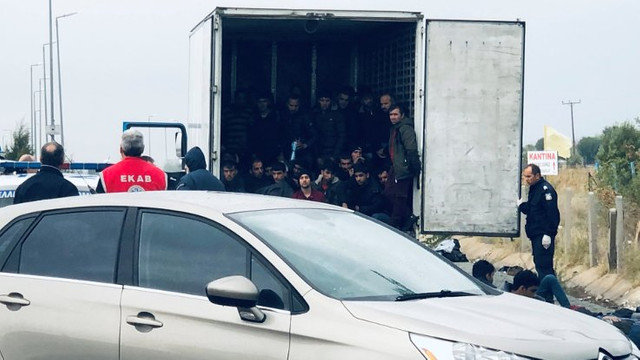 Dondurucu kasasından 41 mülteci çıktı