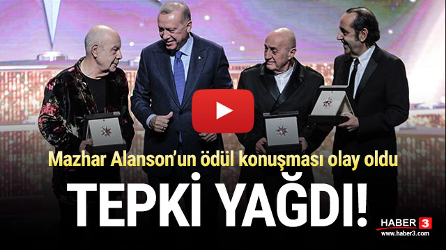 Erdoğan'dan ödül alan Mazhar Alanson'un sözleri olay oldu