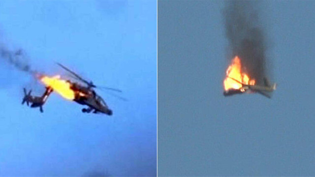 Helikopteri füzeyle vurdular! O anlar kamerada