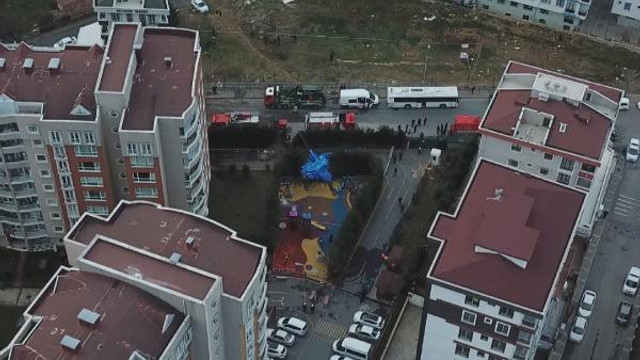 Helikopter enkazı havadan görüntülendi