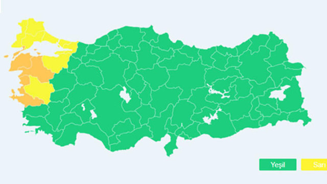 Meteoroloji'den bir ilk ! Renk kodlu haritayla uyarı geldi