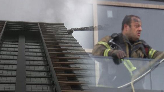 İstanbul'da 25 katlı binada korkutan yangın
