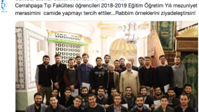 Cerrahpaşa öğrencileri, mezuniyet törenini camide yaptı