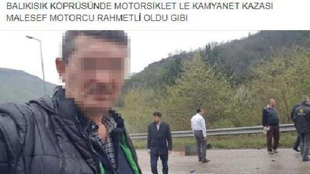 İnsanlık ölmüş ! Kazada ölen kişiyle selfie yaptı
