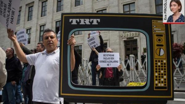 TRT'den tasfiye edilen personel eylem yaptı