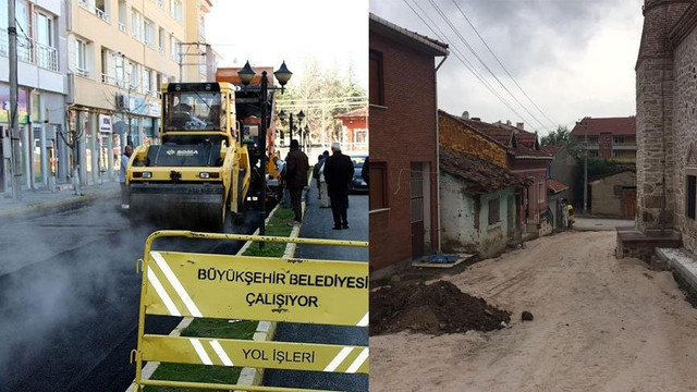 AK Partili Belediye 6 milyonluk asfaltı söküp yeniden yaptı