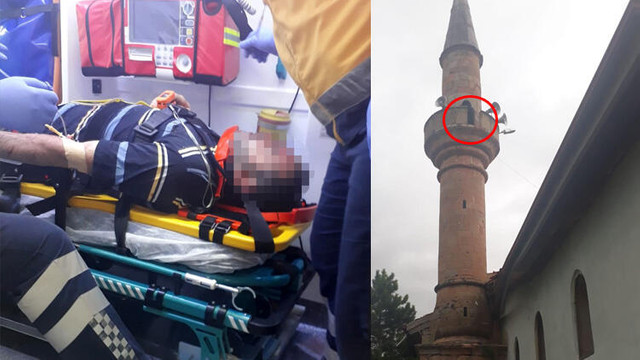 Kırıkkale'de imam minareden düştü !