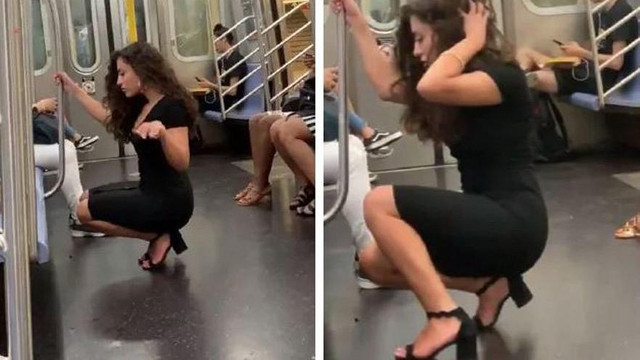Genç kadın herkesi şaşırttı ! Bir anda diz çöktü ve başladı