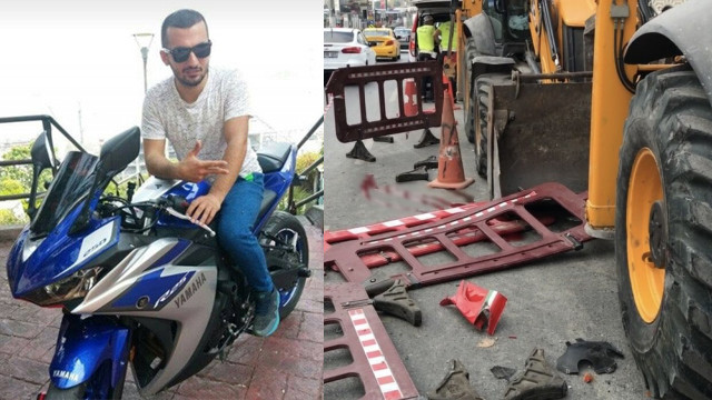 Karaköy'de korkunç olay ! Motosikletli genç kepçenin dişlisine takıldı