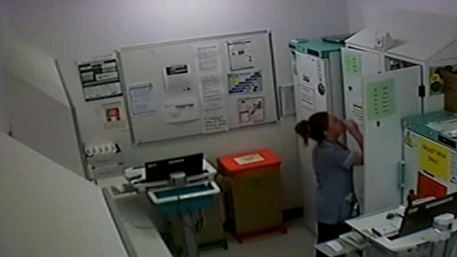 İlaç hırsızı hemşire kameraya yakalandı