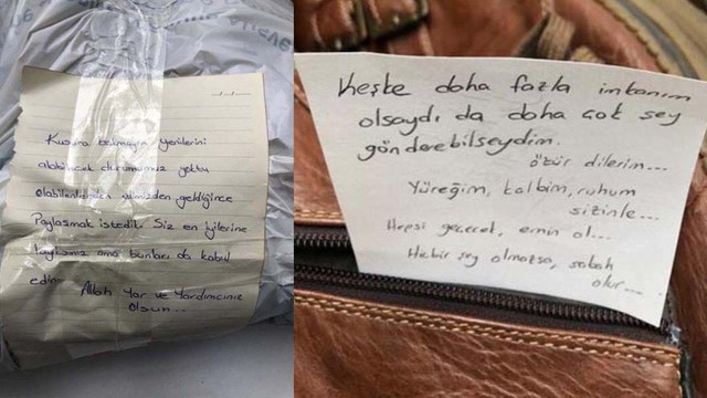 Elazığ'a giden yardım paketinde duygulandıran not