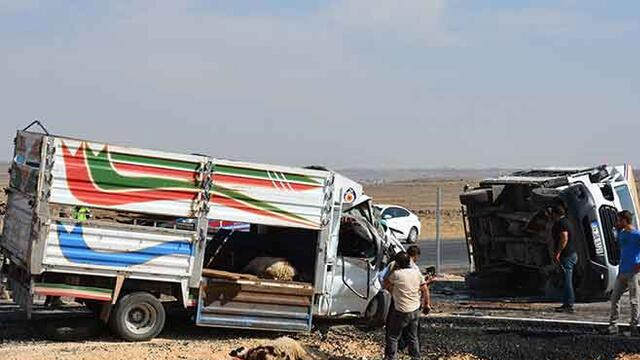 Siverek’te kamyonlar çarpıştı: 3 yaralı