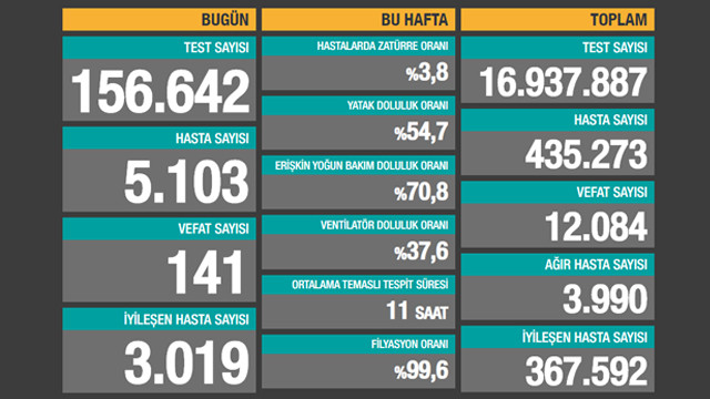 En yüksek günlük ölüm sayısı görüldü! İşte son 24 saatin koronavirüs tablosu