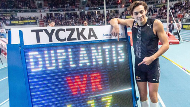 Duplantis'ten sırıkla yüksek atlamada yeni dünya rekoru