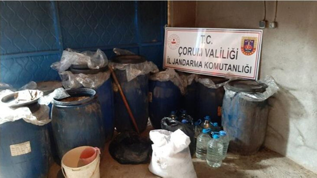 Evde kaçak içki imalatına Jandarma ''dur'' dedi