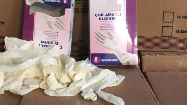 Yurt dışına çıkarılmak istenene 86 bin tıbbi eldiven ele geçirildi