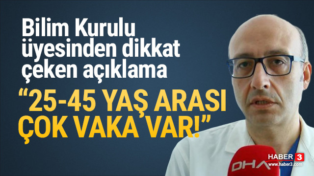 Bilim Kurulu Üyesi Yamanel: ''25-45 yaş arası çok vaka var''