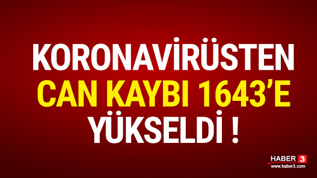 Koronavirüsten can kaybı 1.643'e yükseldi