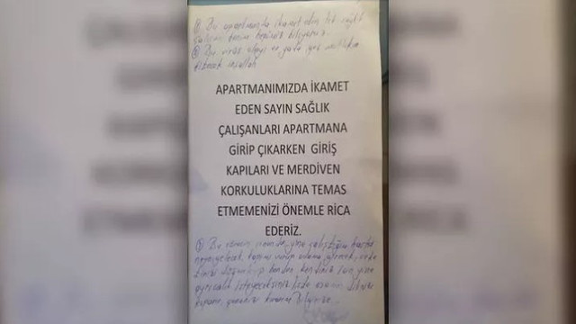Sakarya'da sağlık çalışanına çirkin yazı !