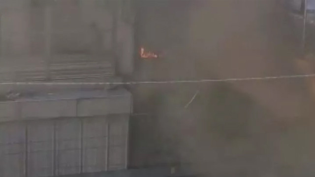 Marmaray Durağı yakınında korkutan yangın