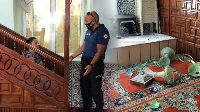 Camiye girdi, ortalığı savaş alanına çevirdi