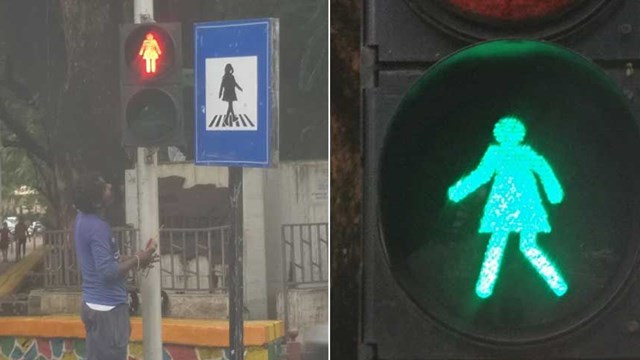 Trafik ışıklarında ''cinsiyet eşitliği'' değişikliği