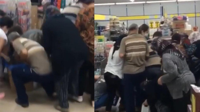 Markette 30 kuruşluk izdiham! Birbirleriyle yarıştılar