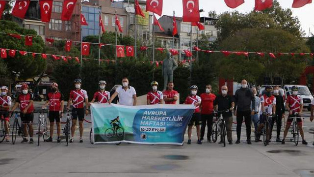 Bisiklet severler ‘Avrupa hareketlilik haftası’ için pedal çevirdi