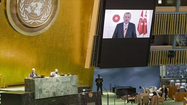 BM'de Erdoğan'ın konuşması sırasında İsrail Büyükelçisi'ne salonu terk etti