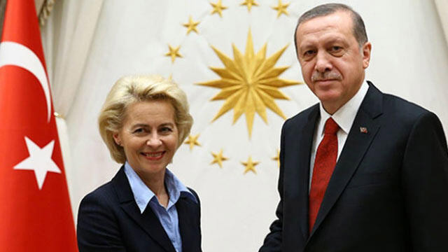 Cumhurbaşkanı Erdoğan AB Komisyon Başkanı Leyen ile görüştü