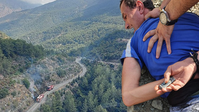 Hatay'da orman yangını! Ateşe veren kişi elinde çakmakla yakalandı