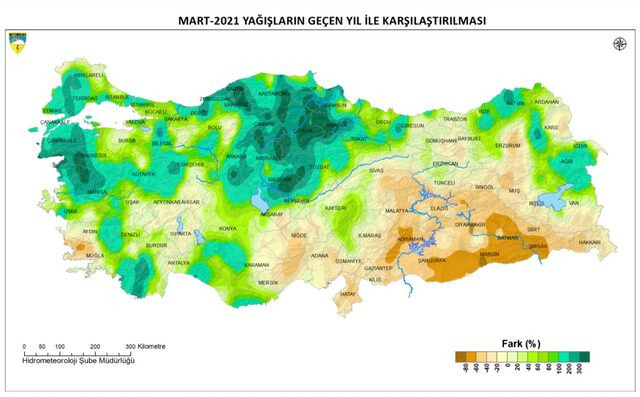 Meteoroloji Genel Müdürlüğü Mart ayı yağış haritasını paylaştı - Resim : 2