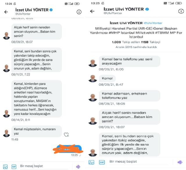 Kemal Özkiraz ''MHP'li Yönter beni tehdit ölümle etti'' deyip o mesajları yayınladı - Resim : 2