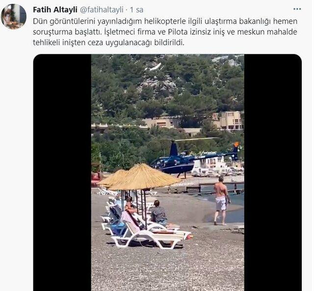 Görüntüler Muğla'dan! Plaja helikopterle ''müşteri'' transferine soruşturma olay oldu - Resim : 1