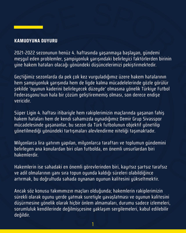 Fenerbahçe'den hakemlere sert eleştiri - Resim : 1