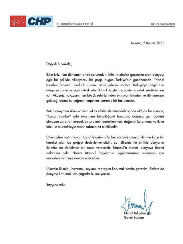 Kılıçdaroğlu'ndan Türkiye'deki tüm büyükelçiliklere çağrı mektubu - Resim : 1