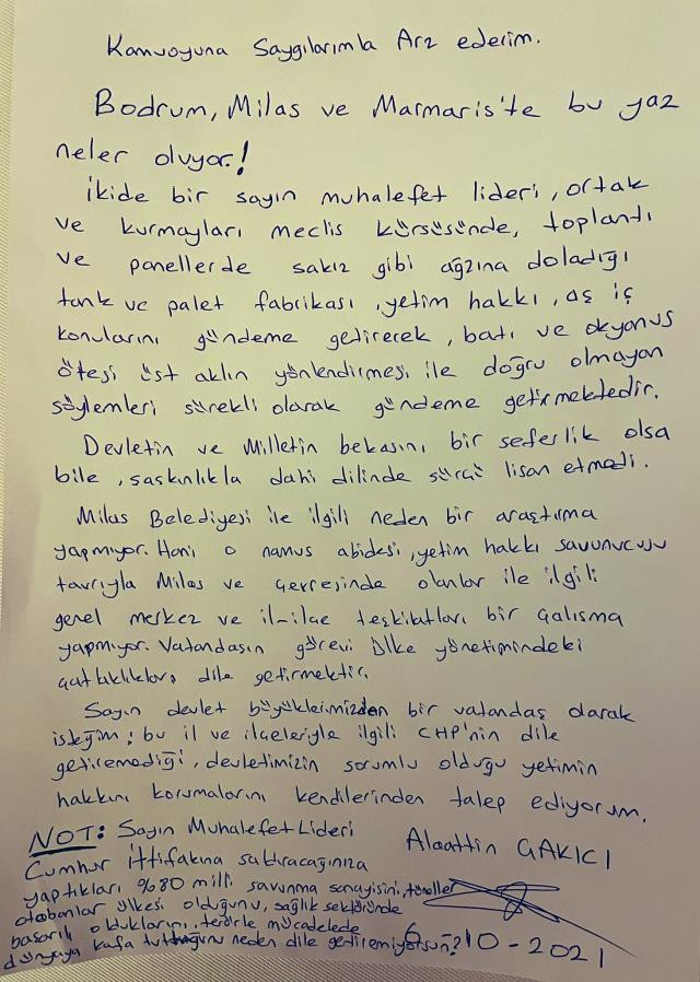 Alaatin Çakıcı'dan yeni mektup: CHP'li 3 belediye için hükümete seslendi - Resim : 1