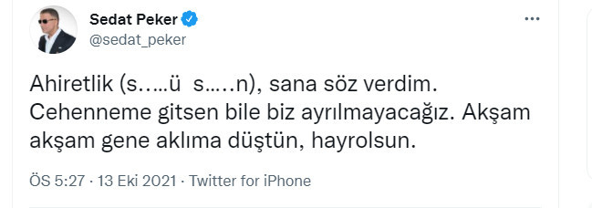 Sedat Peker yine Süleyman Soylu'yu hedef aldı - Resim : 1