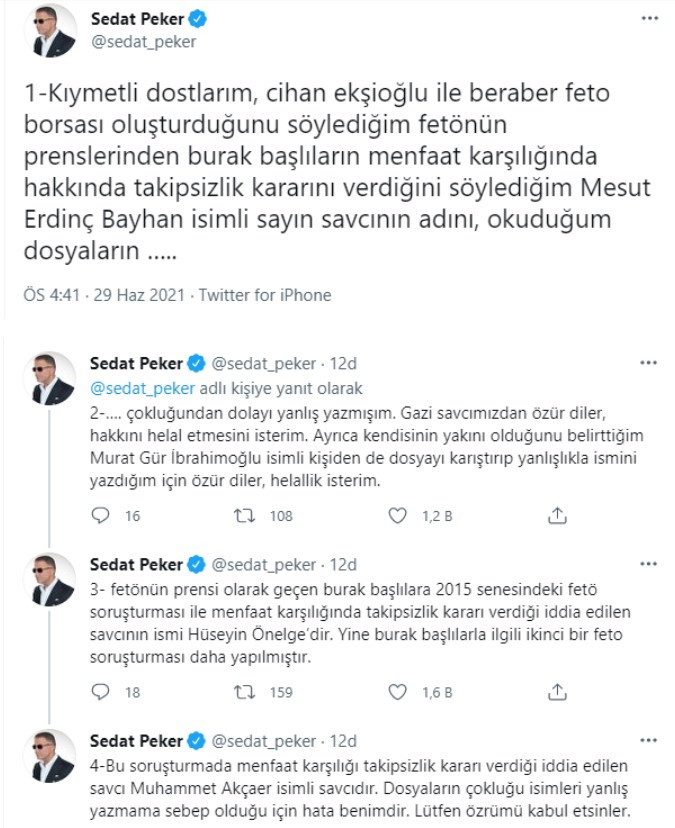 Sedat Peker'den Cihan Ekşioğlu iddialarına düzeltme - Resim : 1