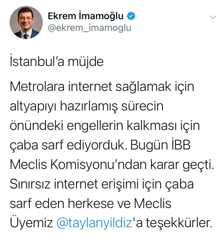 İmamoğlu duyurdu: İstanbul metrosuna internet geliyor - Resim : 1