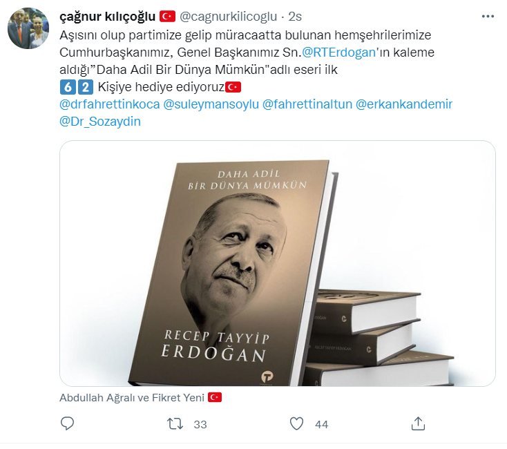 Sosyal medyadan duyurdular: Koronavirüs aşısı olana Erdoğan hediyesi - Resim : 1