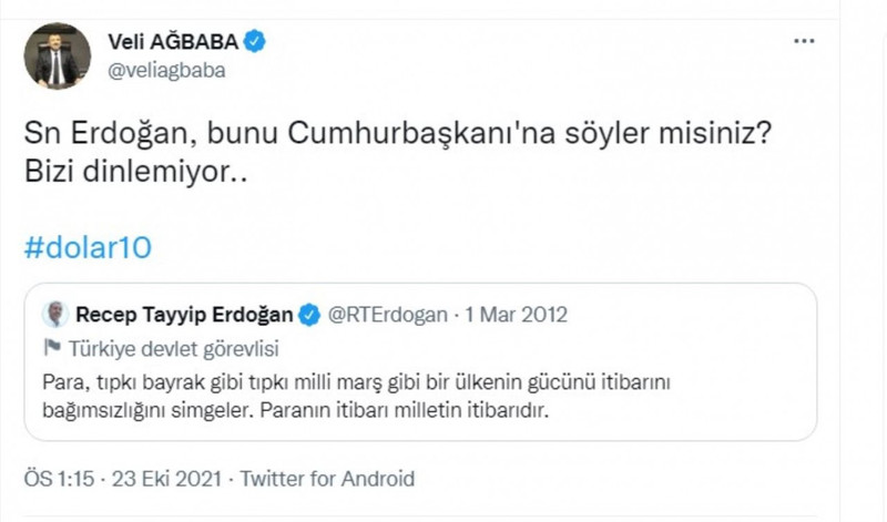 CHP'li Ağbaba'dan Erdoğan'a ''dolar'' göndermesi - Resim : 1