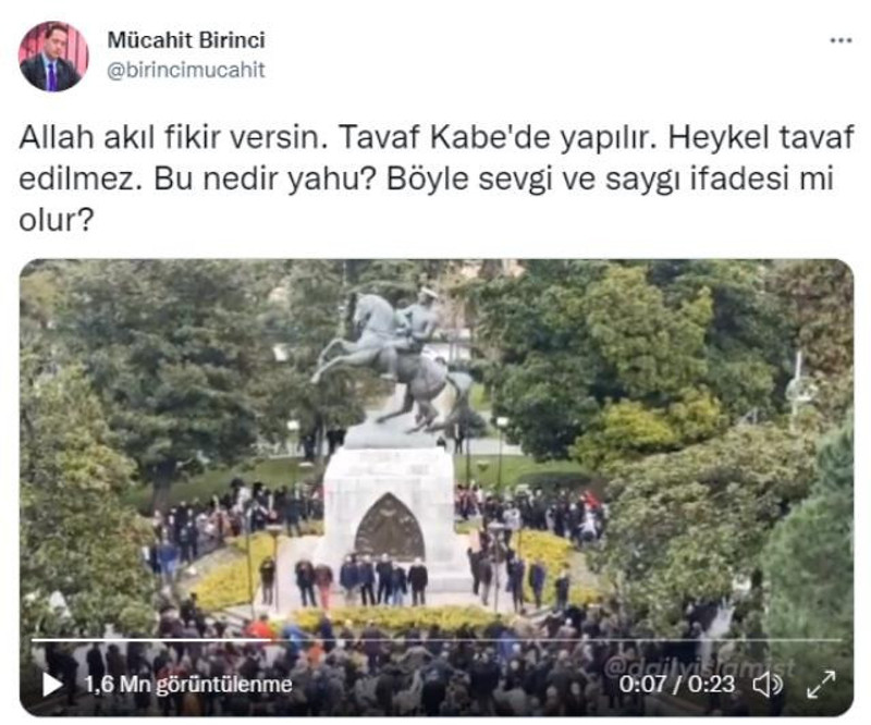 Vatandaşın ''Atatürk Anıtı'' nöbeti AK Partili ismi rahatsız etti! Tepki çeken paylaşım - Resim : 2
