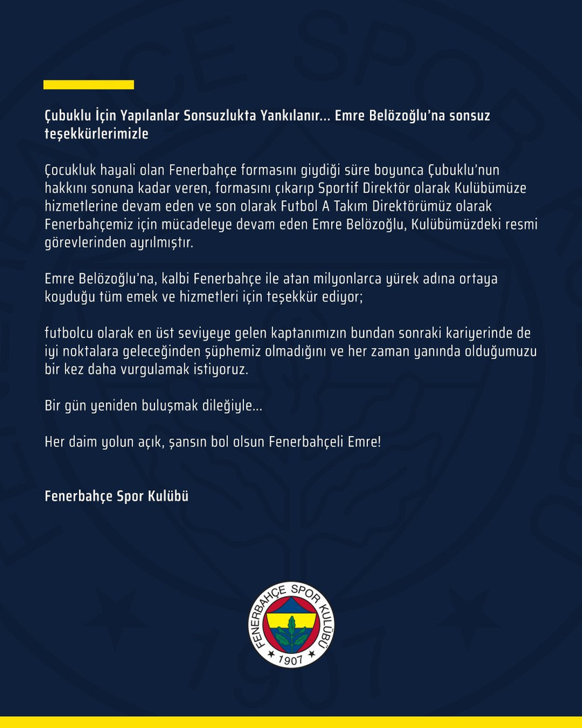 Emre Belözoğlu'ndan Fenerbahçe'ye veda - Resim : 1