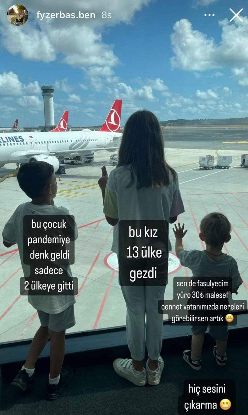 Diyanet İşleri Başkanı Ali Erbaş'ın kızı Feyza Erbaş'ın çocuklarının gezdiği ülke sayısıyla ilgili yaptığı paylaşım büyük tepki çekti.