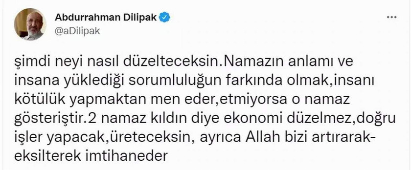 Abdurrahman Dilipak'tan Cübbeli Ahmet'e tepki tweeti