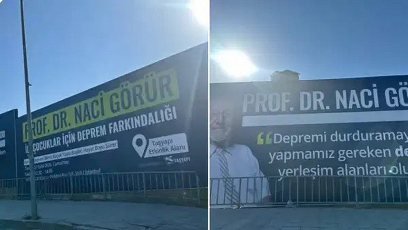 Türkiye'nin önde gelen yer bilimcilerinden Prof. Dr. Naci Görür İstanbul'un Şişli ilçesinde deprem toplanma alanına inşaat yapacak olan bir şirketin, kendi fotoğraflarının yer aldığı "Çocuklar için Deprem Seferberliği" ve "Deprem dirençli kentler" yazılı dev afişleri asmasıyla ilgili olarak dikkat çeken bir açıklama yaptı.